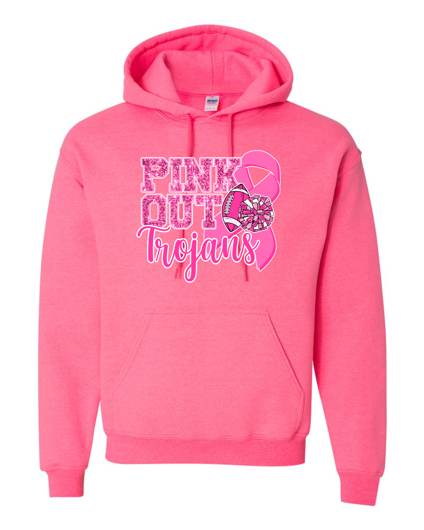 Pink Out Trojans Hooded Sweatshirt