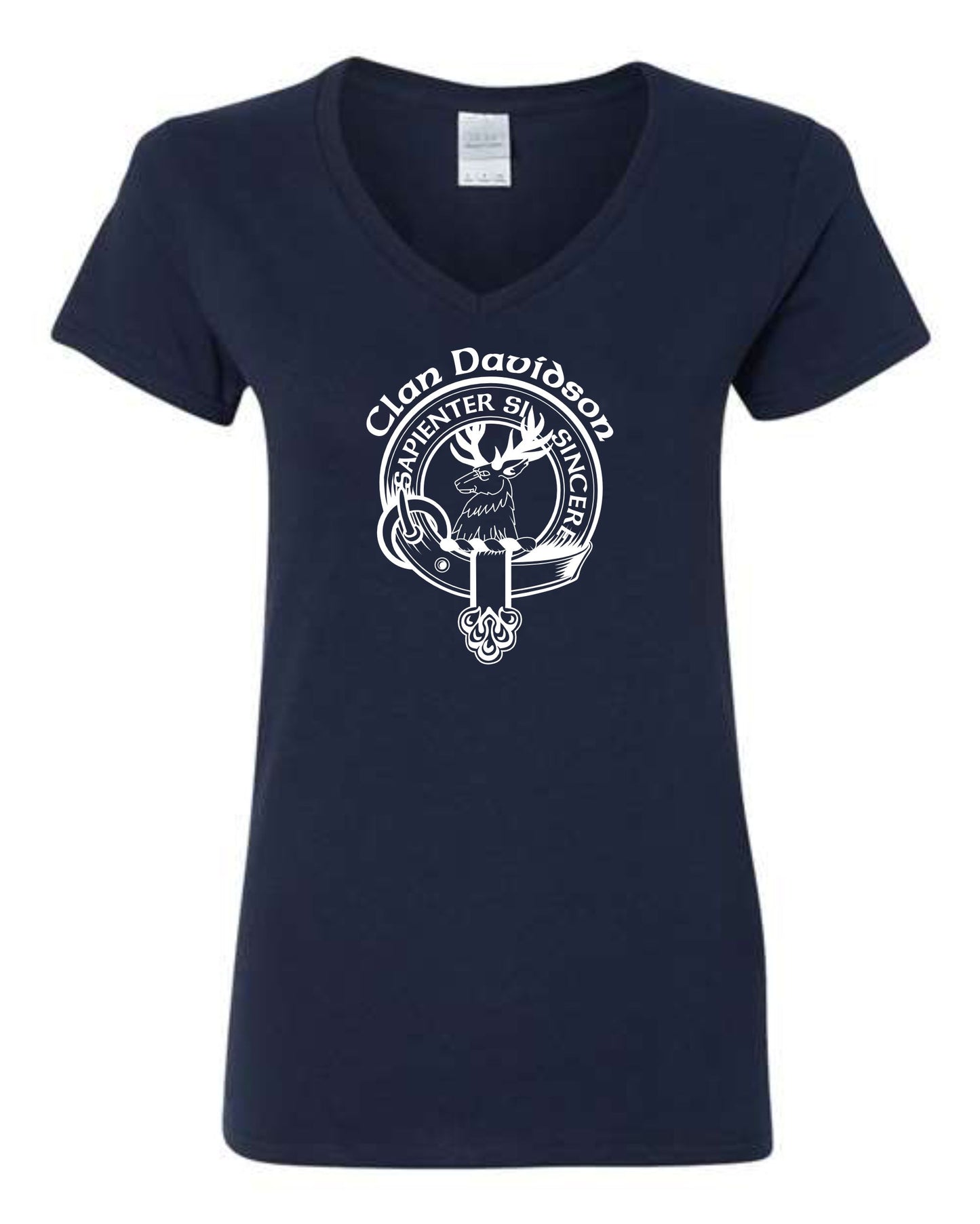 Clan Davidson Women's Short Sleeve V Neck Tee