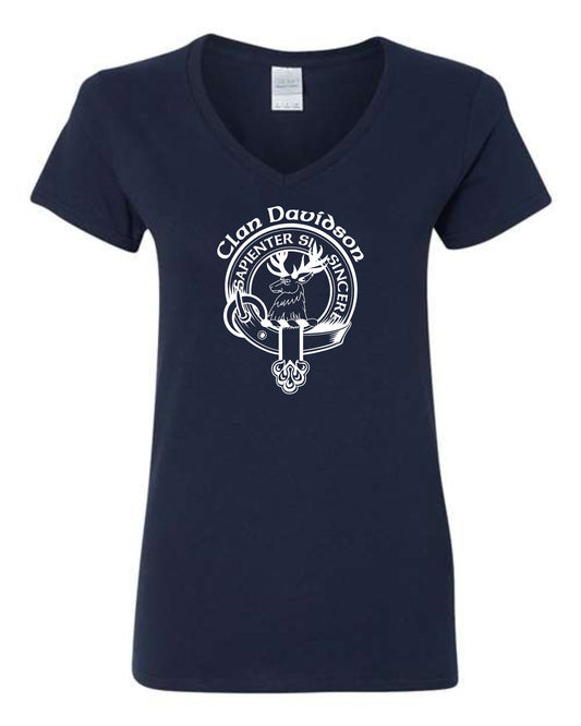 Clan Davidson Women's Short Sleeve V Neck Tee