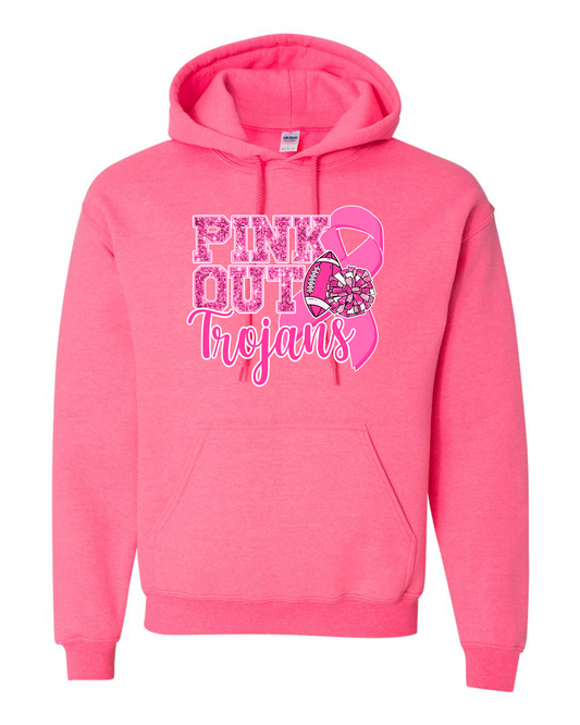 Pink Out Trojans Hooded Sweatshirt