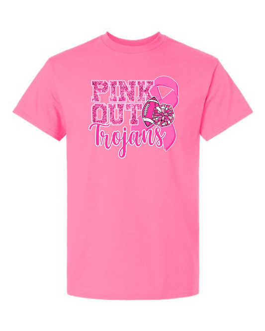 Pink Out Trojans Cotton Tee