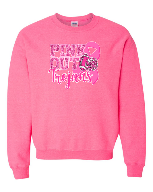 Pink Out Trojans Crewneck Sweatshirt