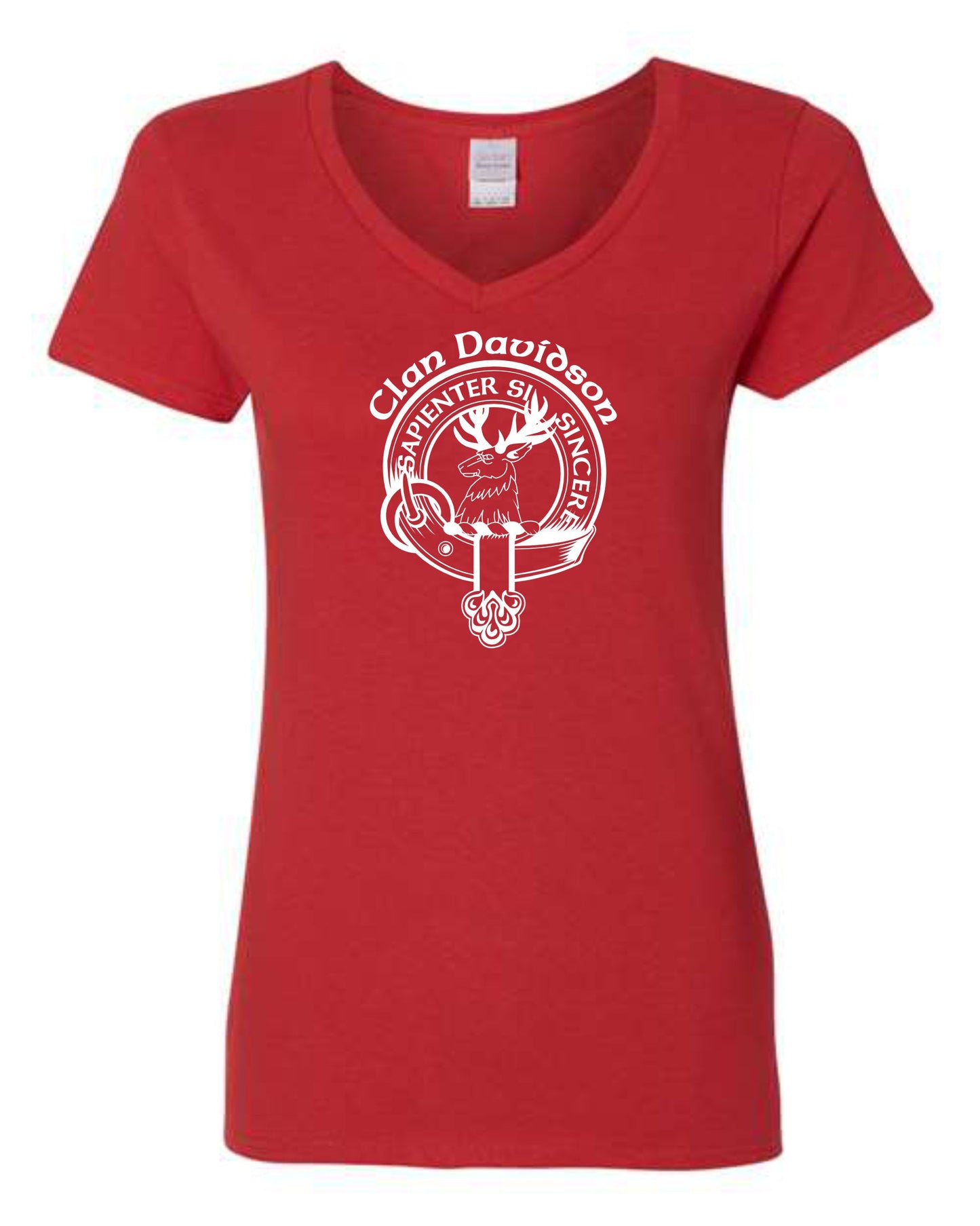 Clan Davidson Women's Short Sleeve V Neck Tee